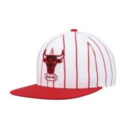 Men's Mitchell & Ness White Chicago Bulls Hardwood Classics Pinstripe Snapback Hat