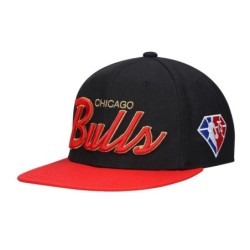 Men's Mitchell & Ness Black Chicago Bulls NBA 75th Anniversary Snapback Hat