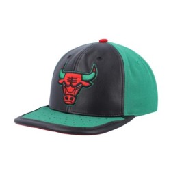 Men's Mitchell & Ness Black/Green Chicago Bulls Day One Snapback Hat