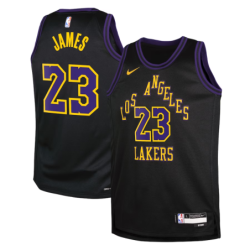 Los Angeles Lakers Nike City Edition Swingman Jersey 23 - Black - Lebron James - Youth
