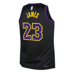Los Angeles Lakers Nike City Edition Swingman Jersey 23 - Black - Lebron James - Youth