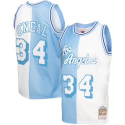 Shaquille O'Neal Powder Blue/White Los Angeles Lakers Hardwood Classics 1996/97 Split Swingman Jersey