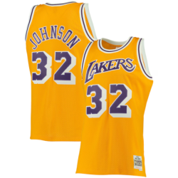 Magic Johnson Gold Los Angeles Lakers Big & Tall Hardwood Classics Jersey