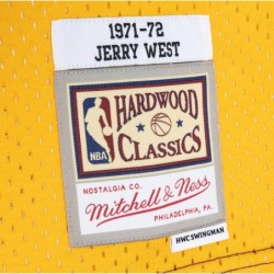 Jerry West Purple/Gold Los Angeles Lakers Hardwood Classics 1971/72 Split Swingman Jersey