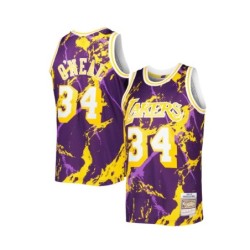 Shaquille O'Neal Purple Los Angeles Lakers 1996/97 Hardwood Classics Marble Swingman Jersey