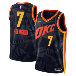 Oklahoma City Thunder Nike City Edition Swingman Jersey 23 - Black - Chet Holmgren