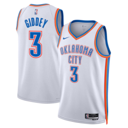 Oklahoma City Thunder Nike Association Edition Swingman Jersey - White - Josh Giddey