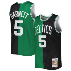 Kevin Garnett Black/Kelly Green Boston Celtics Hardwood Classics 2007/08 Split Swingman Jersey