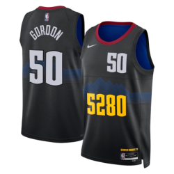 Denver Nuggets 23 Nike City Edition Jersey - Black - Aaron Gordon