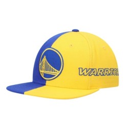 Men's Mitchell & Ness Royal/Gold Golden State Warriors Team Half and Half Snapback Hat